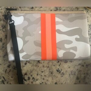 HAUTE SHORE Camouflage Clutch with Orange Stripe